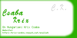 csaba krix business card